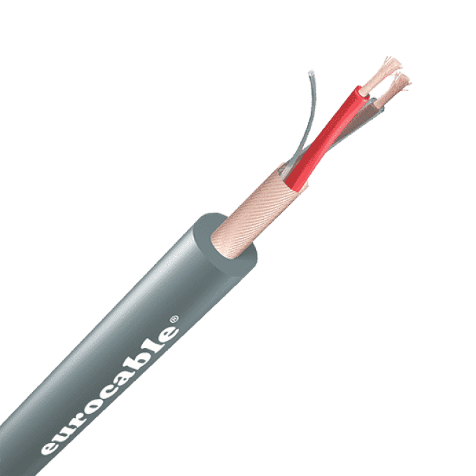 Микрофонный кабель, серый, 6 мм, медный экран EUROCABLE CVS-LK02G6E