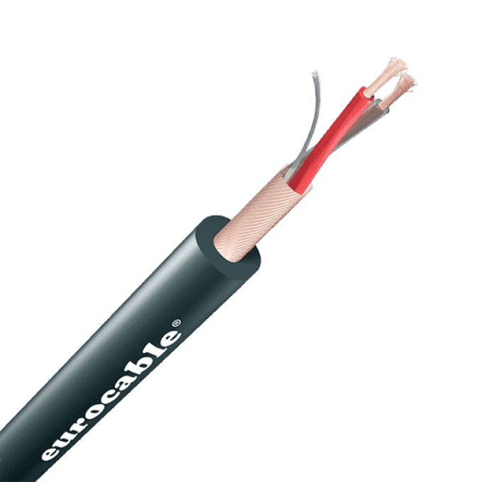 Микрофонный кабель, чёрный, 6 мм, медный экран EUROCABLE CVS-LK02N6E