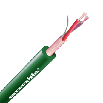 Микрофонный кабель, зелёный, 6 мм, медный экран EUROCABLE CVS-LK02V6E