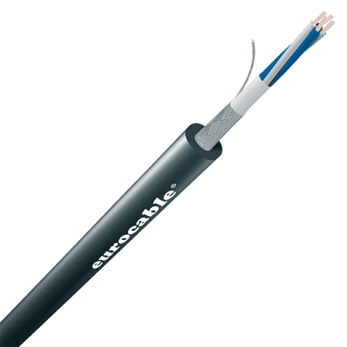 Микрофонный, четырёхжильный, чёрный, экранированный кабель 7 мм (Starquad) EUROCABLE CVS-LK04N7