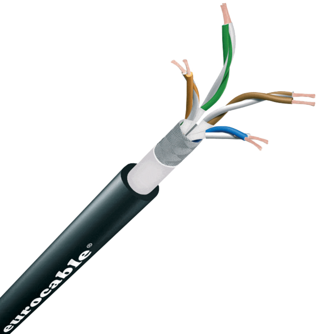 Туринговый кабель CAT6 S/FTP гибкий EUROCABLE CVS-LKCAT6A-S/FTP