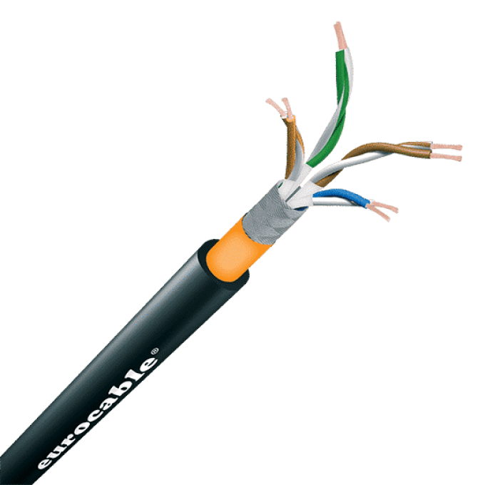 Кабель CAT7 SFTP полиуретановая оболочка, гибкий, особопрочный EUROCABLE CVS-LKCAT7-SFTP-PUR