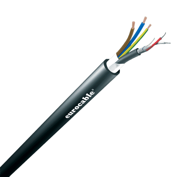 Спикерный кабель с 1 цифровой парой (2х26 AWG) + питание (3x2,08 мм.кв.), огнестойкий EUROCABLE CVS-LKSPKAL2