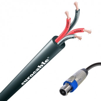Спикерный кабель 4x4мм.кв., разъём металлический Speakon 50A, 5м EUROCABLE S41FT440M5Y