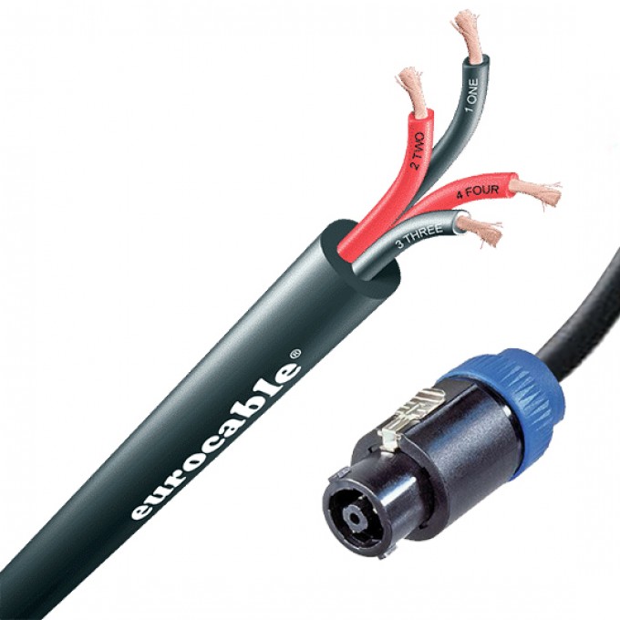 Спикерный кабель 8x4мм.кв., разъём Speakon, 3м EUROCABLE S81FC840M3Y